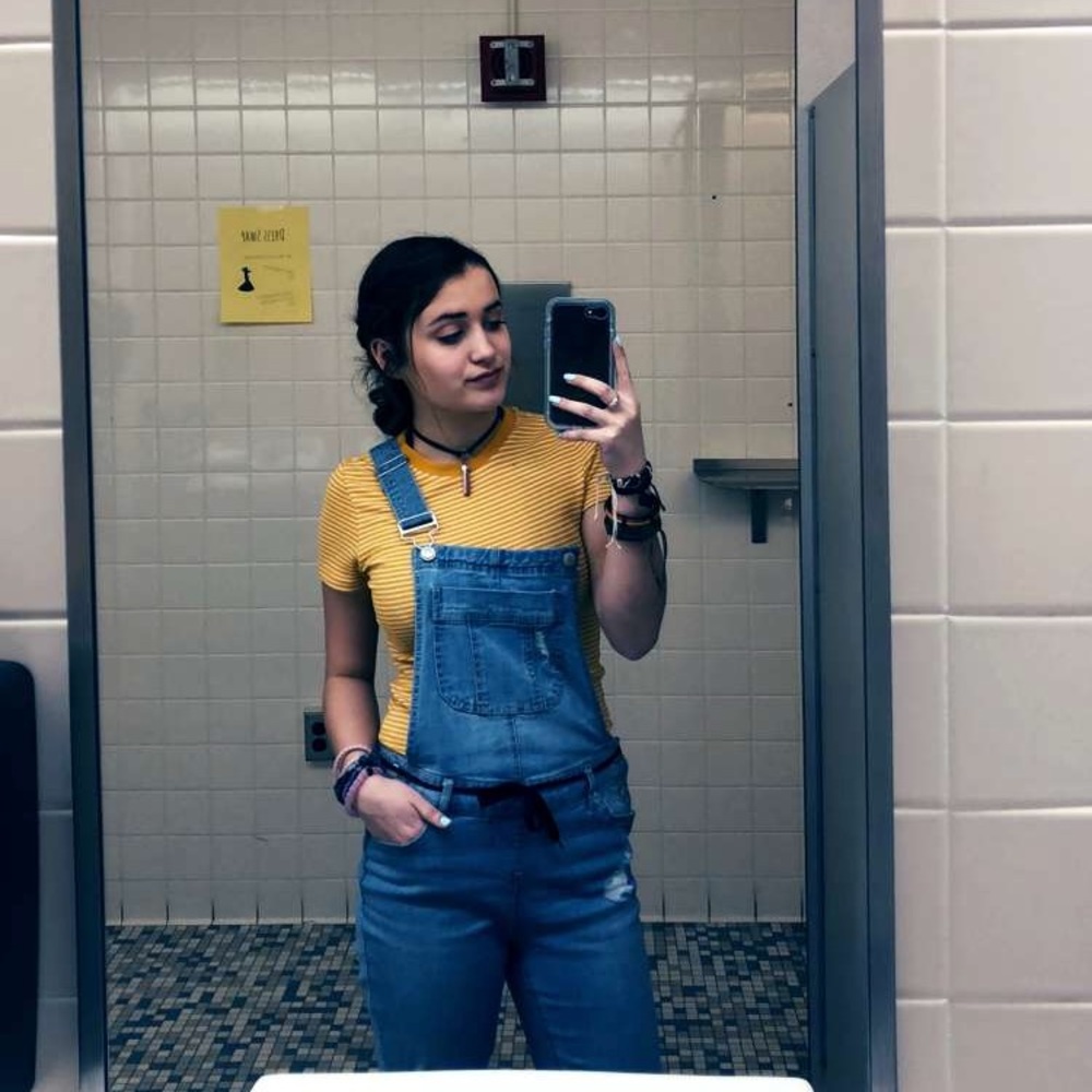 Denim overalls. Worn once.